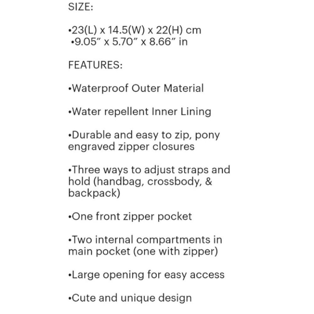 Waterproof Convertible Handbag Backpack Crossbody Multifunctional Triple Use - Picture 5 of 16